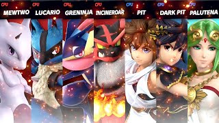 Mewtwo amp Lucario amp Greninja amp Incineroar Pokémon vs Pit amp Dark Pit amp Palutena Kid Icarus [upl. by Woll]