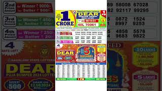 DEAR LOTTERY SAMBAD MORNING 1PM RESULT TODAY LIVE DRAW ON 08102024 NAGALAND [upl. by Lebasile]