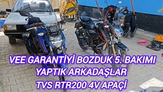 TVS RTR 200 4v Garantiyi bozduk 5 Bakımı yaptık arkadaşlar  Muhabbet [upl. by Noyr981]