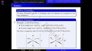 Isomérie des complexes Partie 3 Chapitre 3 [upl. by Milty]