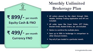 ProStocks Monthly Unlimited Brokerage Plan  Hindi [upl. by Harwill681]