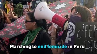 Marching to end femicide in Peru [upl. by Werna]