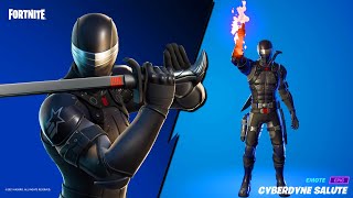 Fortnite Snake Eye Skin Katana Pickaxe and Back Bling Showcase [upl. by Oicafinob739]