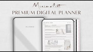 2024 Premium Minimalist Digital Planner Download Tutorial [upl. by Novyat118]