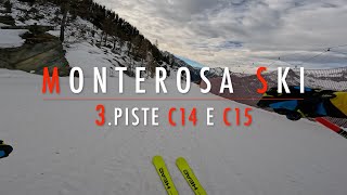 4K 🔴 MONTEROSA SKI 🔴 3 Piste C14 del Colle e C15 dei Larici rosse 🔴 Day 3 🔴 722024 [upl. by Gabor]