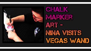 Stunning Liquid Chalk Marker Demonstration  Chalk Marker Artist Nina Visits Vegas Wand [upl. by Faubion]