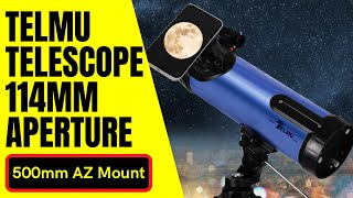 Telmu Telescope 114mm Aperture 500mm AZ Mount Astronomical Refracting Telescope [upl. by Odnam]