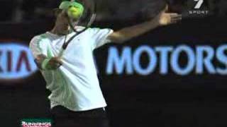 Roger Federer  Slow Motion Backhand Slice [upl. by Kannan252]