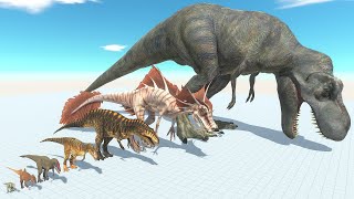 Tyrannosaurus Rex of Evolution vs ALL Dinosaurs Fights All Sharks Animal Battle Simulator ARBS [upl. by Oile]