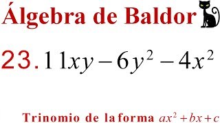 Descomposición factorial Trinomio de la forma ax2bxc Baldor 10122 a 24 [upl. by Mcnally670]