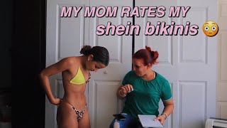 my HISPANIC mom rates my VERY cheeky shein bikinis [upl. by Raskind]