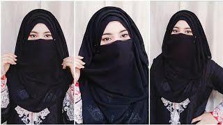 Summer Hijab Tutorial with Niqab  Full Coverage  Layers Hijab Tutorial  Hijab Tutorial [upl. by Bambie]