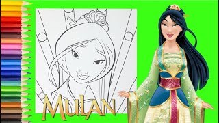 Coloring Disney Princess Mulan  Mulan Coloring Pages for kids [upl. by Warchaw46]