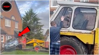 Angry Builder UK  JCB Driver Destroys Customers Car For UnPaid Work 🇬🇧 [upl. by Ybbob60]