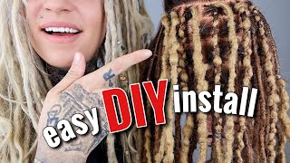 How to make dreadlock extensions with Afro bulk kinky hair [upl. by Allison]