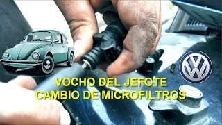 LAVADO DE INYECTORES AL VOCHO del jefote Y CAMBIO DE MICROFILTROS  Omar VW [upl. by Lateehs]