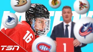 TSN simulates the 2023 NHL Draft Lottery and interviews Connor Bedard [upl. by Asen]