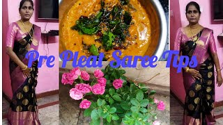 Pre Pleated Saree Tips amp Simple Onion Chutney Recipe [upl. by Chretien]