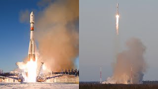 Soyuz21b launches new GLONASSM navigation satellite [upl. by Lebar]