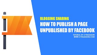 How to publish a page that Facebook unpublished [upl. by Rica]