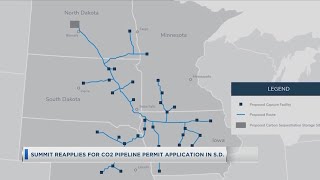 Summit Reapplies For CO2 Pipeline Permit Application In South Dakota [upl. by Erikson]