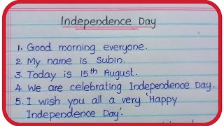 Independence Day speech in English independenceday speech [upl. by Nuhsar]