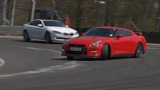 2013 Nissan GTR vs Alpina B6 on track and road  autocarcouk [upl. by Grussing]