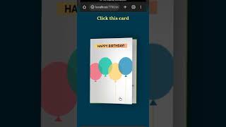 birthday 🎉💐 wishes card project using HTML and CSS html css birthdaycelebration shorts [upl. by Innob379]