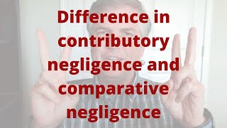 Difference in contributory negligence and comparative negligence [upl. by Anwahsar13]