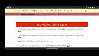 IIT Delhi List of Shortlisted Candidates PhD Admission 2023 [upl. by Lanita545]