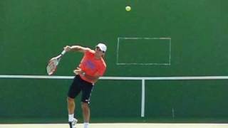 Roger Federer Practice Serves in Slow Motion [upl. by Gillian]