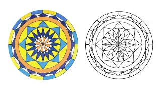 حرف ابداعية ٢  زخرفة الماندالا  زخارف اسلامية سهلة جدا  رسم سهل  Mandala drawing easy [upl. by Varion]