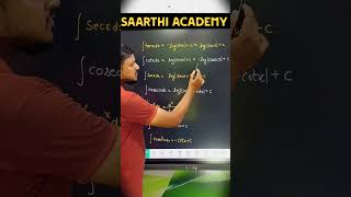 Integration Formulas IMP  maths integration class12 revision formula saarthiacademyknp [upl. by Yrrah872]