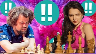 Perfect chess game 159 Magnus Carlsen vs Alexandra Kosteniuk [upl. by Kora]