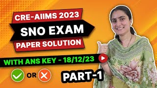 AIIMS SNO exam 181223 CRE Answer Key 🔑 aiims aiimsdelhi answerkey [upl. by Nerte543]