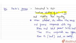 Parke\s process used in desilverisation of lead based on the [upl. by Zohara]