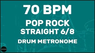 Pop Rock Straight 68  Drum Metronome Loop  70 BPM [upl. by Pals]