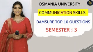 COMMUNICATION SKILLS  SEMESTER  3  TOP 10 QUESTIONS  OSMANIA UNIVERSITY  shivanipallela [upl. by Lazaro]