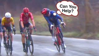 Mads Pedersen BEAST Mode Defence in Horrible Weather  Tour de la Provence 2024 Stage 2 [upl. by Einnus]