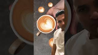 Easy way to make heart latte art coffee handpoured latteart pouring espresso coffeeart [upl. by Fortuna]