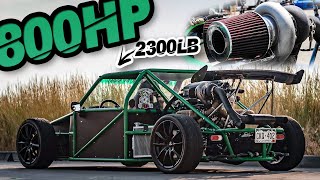 800HP StreetLegal Turbo GoKart 2300LB Weapon Hand Built From Scratch ROWDY Highway Pulls [upl. by Ahsiyt]