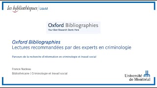 Oxford Bibliographies en criminologie [upl. by Ainig]