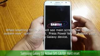 Samsung Galaxy S5 Active SMG870F Hard reset [upl. by Rondon]