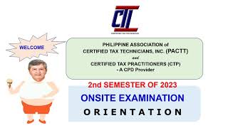 CTT Exam Orientation November 2023 [upl. by Hitoshi]