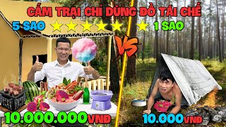 Thử Thách Cắm Trại Chỉ Được Dùng Đồ Cũ Trong Kho 1 Sao vs 5 Sao  Cắm Trại Tái Chế 10k vs 10 Triệu [upl. by Aihsile]