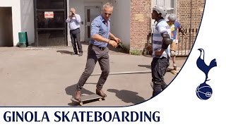 David Ginola shows off his skateboard skills [upl. by Dwayne438]