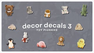 40 transparent realistic fun and cute toys decorative decals codes  toy plushies  Bloxburg [upl. by Milissent]