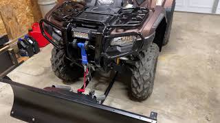 Honda Foreman Rubicon Warn Snow Plow Setup [upl. by Hernardo]