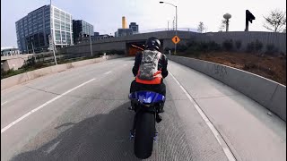 Yamaha R1  Pure Sound  360° Insta360 One X2  Gopro 8 amp 9  Downtown Seattle [upl. by Laresa]