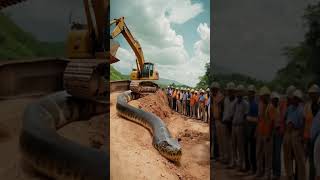 Wow Amazing  Excavator giant catches anaconda snake short snake snakevideo anaconda amazing [upl. by Kreg]